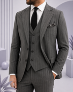 Men's 3-Piece Pinstripe Suit Set