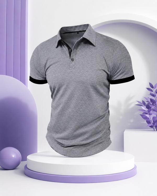 Men's Oversized Short Sleeve Polo Shirt
