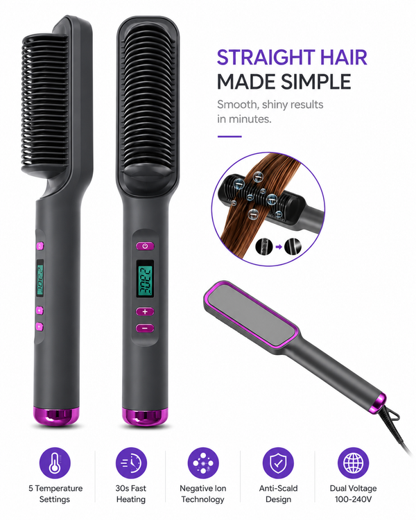 Electric Hair Straightener Comb