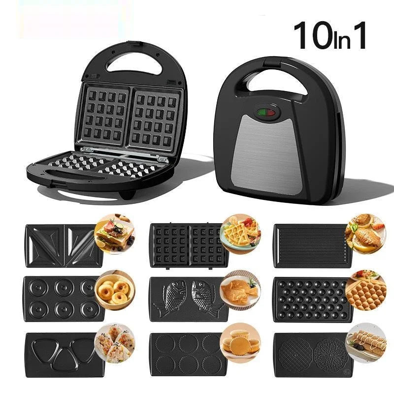 DUTRIEUX multifunction electric waffle maker with interchangeable plates