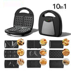 DUTRIEUX multifunction electric waffle maker with interchangeable plates