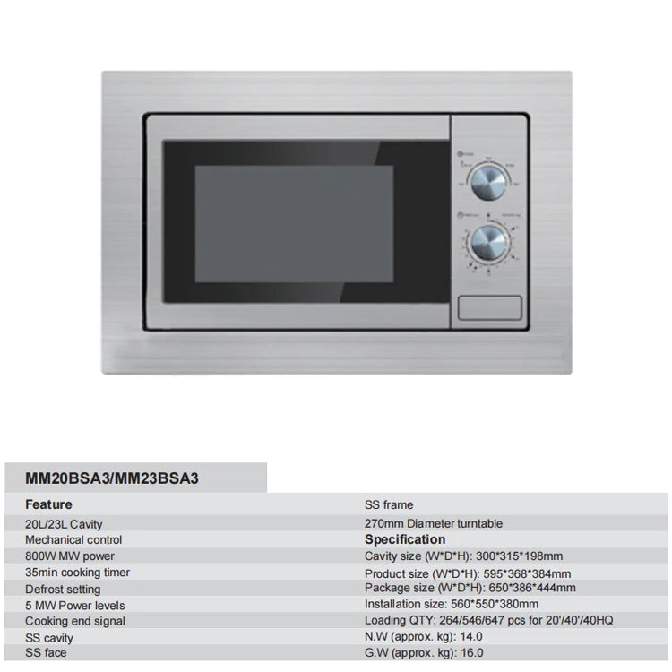 Bottekler stainless steel multifunction microwave oven with grill